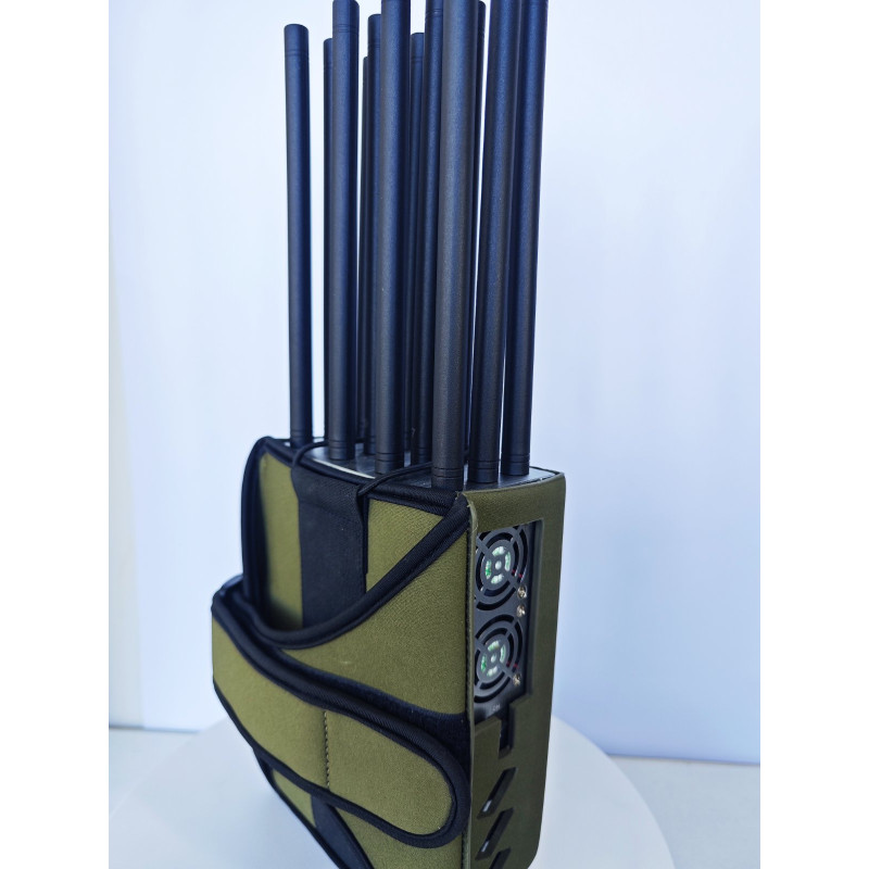 JYT-1260B – Портативний багатоканальний глушник мобільного зв’язку 2G, 3G, 4G, 5G, Wi-Fi, GPS, LoJack 12 ВТ (12 антен)