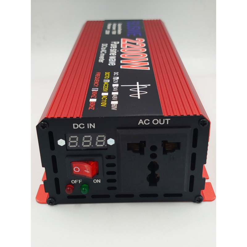 Інвертор SUSWE 2200W Pure Sine Wave 12V–220V перетворювач напруги з чистою синусоїдою