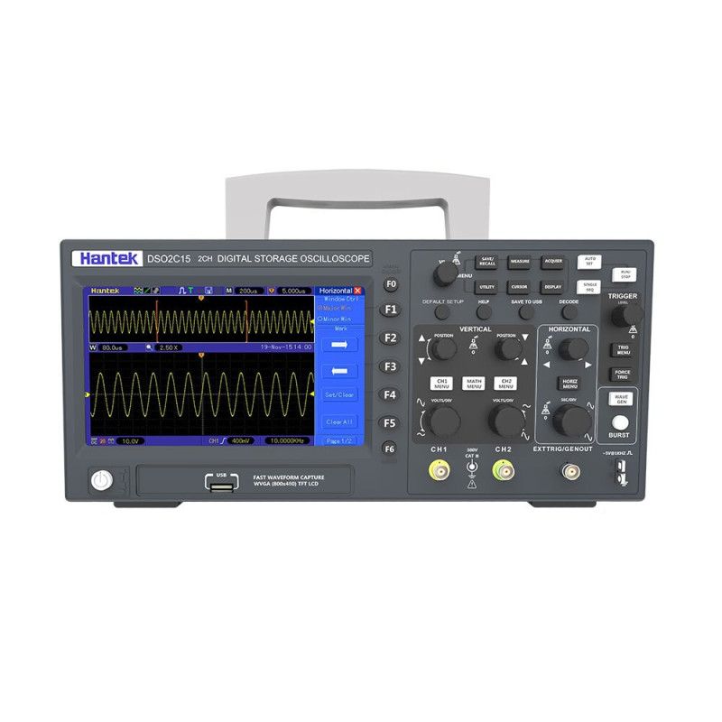 Портативний цифровий осцилограф Hantek DSO2C10 – компактний вимірювальний прилад для сигналів