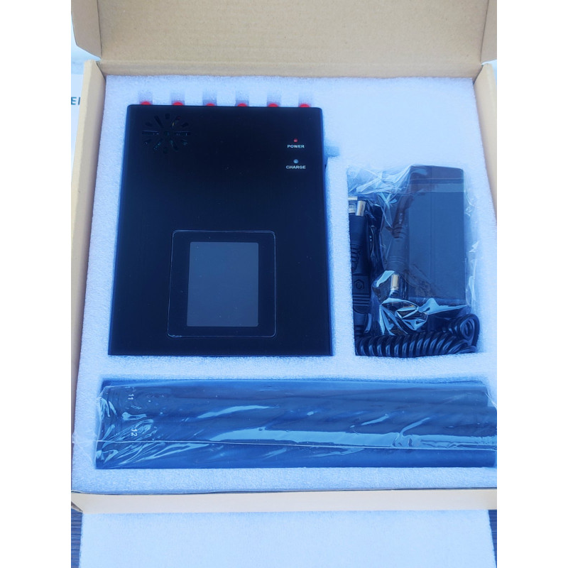 Потужний портативний блокувальник сигналів на 12 антен CDMA, GSM, DCS, 2G, 3G, 4G, WIFI, GPS, Beidou, 5G, 5.2G, 5.8G, VHF, UHF