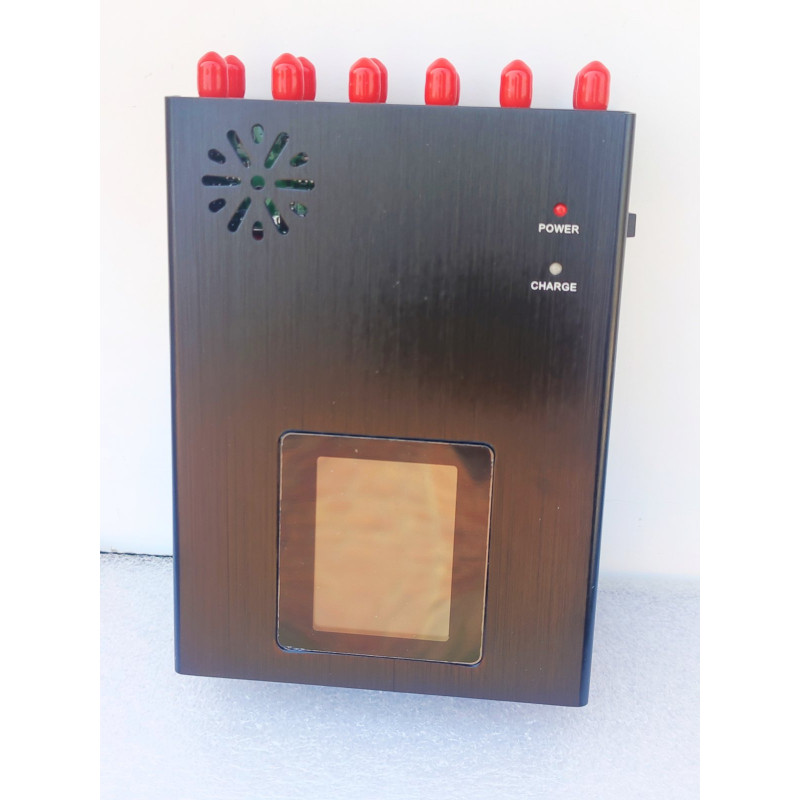 Потужний портативний блокувальник сигналів на 12 антен CDMA, GSM, DCS, 2G, 3G, 4G, WIFI, GPS, Beidou, 5G, 5.2G, 5.8G, VHF, UHF