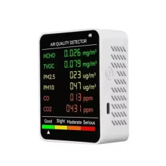 Монітор якості повітря 6 в 1 з датчиками CO2, PM2.5, TVOC, температури та вологості