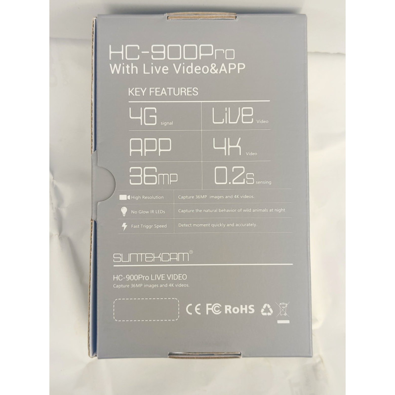 Фотопастка Suntek HC-900 LTE-PRO-Live-4K (36 Мп, 4G LTE, Хмара, Онлайн-відео)