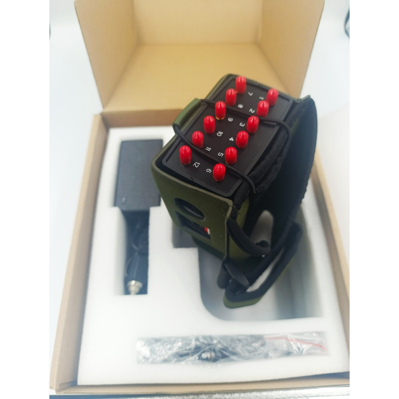 JYT-1260B – Портативний багатоканальний глушник мобільного зв’язку 2G, 3G, 4G, 5G, Wi-Fi, GPS, LoJack 12 ВТ (12 антен)